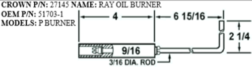 Picture of RAY OIL BURNER CR 30 ELECTRODE