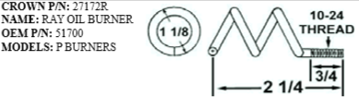 Picture of RAY OIL BURNER CR 71 GROUNDROD ELECTRODE