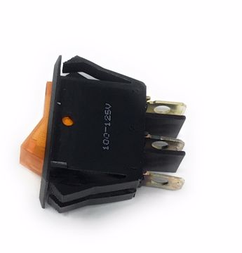 Picture of 120V 16AMP ROCKER SWITCH AMBER LIGHT (HI/LO)