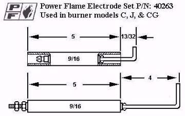 Picture of POWER FLAME ELECTRODE AND FLAME ROD KIT C, J, CG BURNERS POWERFLAME