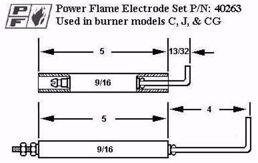 Picture of POWER FLAME ELECTRODE AND FLAME ROD KIT C, J, CG BURNERS POWERFLAME
