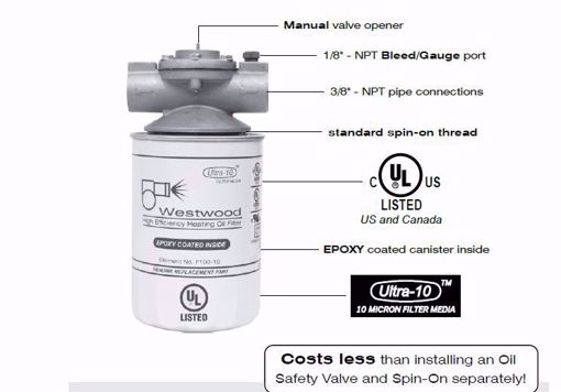 Picture of WESTWOOD OIL SAFETY VALVE & SPIN-ON 3/8 NPT