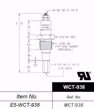 Picture of AUBURN WCT-938   AUBURN LIQUID LEVEL ELECTRODE