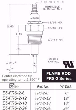 Picture of REF # FRS-2-24, AUBURN FLAME ROD