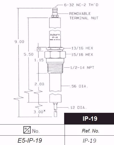 Picture of REF # IP-19 AUBURN ELECTRODE