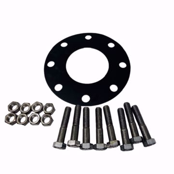 Picture of PF-0400NF8BP 4" X 1/8" NEOPRENE FULL FACE GASKET WITH NUTS AND BOLTS