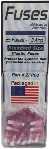 Picture of 08569 ZEBRA 25 PK 3 AMP FUSES