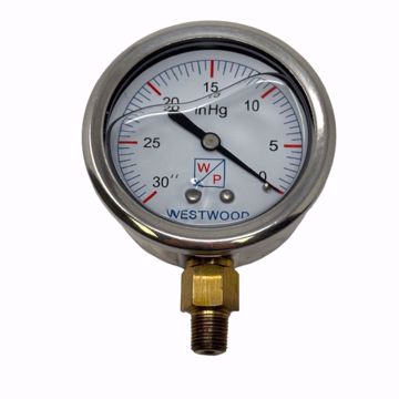 Picture of T20 TESTER VAC GAUGE, 0-30, 1/8 NPT LIQUID FILLED